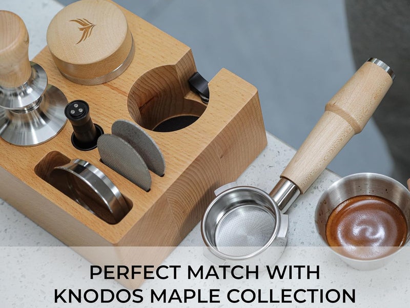 KNODOS Tamping Station 54mm for Breville Espresso Machine Accessories – Portafilter Holder with Tamper, Distributor, Dosing Funnel, WDT Tool & Puck Screen Slots - Image 5